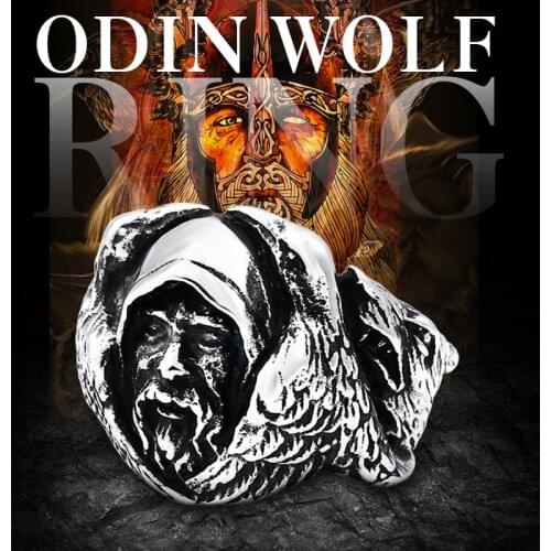 SECRET BOY Norse Mythology Odin Raven Silver Rings Mens Viking Wolf Carbide Ring Scandinavian Amulet Jewelry