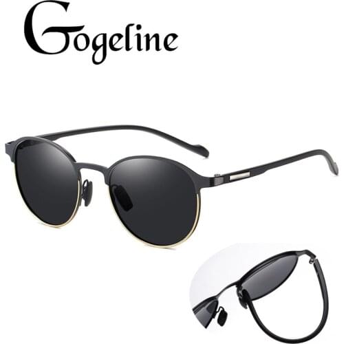 Classic TR90 Round Half Metal Polarized Sunglasses Men Women Brand Designer Semi Rimless Frame Sun Glasses UV400 Gafas Oculos