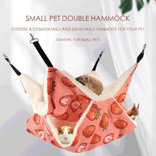 Pet Supplies Double-layer Baby Pet Hanging Hammock Squirrel Pet Rabbit Nest Hamster Cage Cotton Nest Sleeping Bag