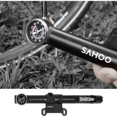 100psi Universal Portable Bike Tyre Pump with Pressure Gauge Hose Air Hand Pump Lightweight Tire Inflator Cycling Accessories
