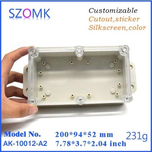 2 piece a lot 200x94x52mm P68 Waterproof level plastic terminal box case solar battery and electronic circuit shell