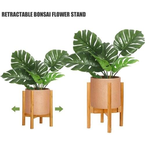1Pcs Retractable Wooden Flower Stand Floor Flower Pot High Quality Simple Wooden Telescopic Bonsai Storage Rack