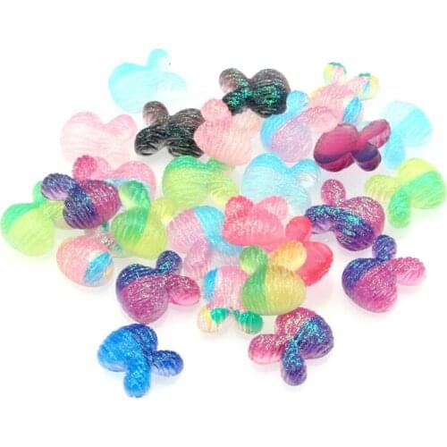 100Pcs 12X10mm Resin Rabbit Head Cabochon Flatback Decoration Crafts Embellishments For Scrapbooking DIY Accessories