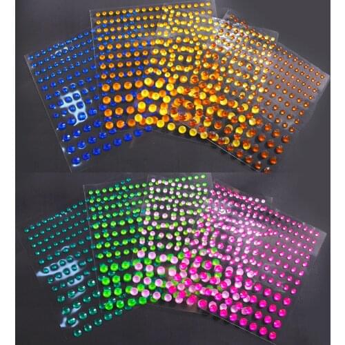 172pcs Round 3mm 4mm 6mm Acrylic Crystal Diamond Rhinestone Self Adhesive Scrapbooking Stickers for DIY Decoration