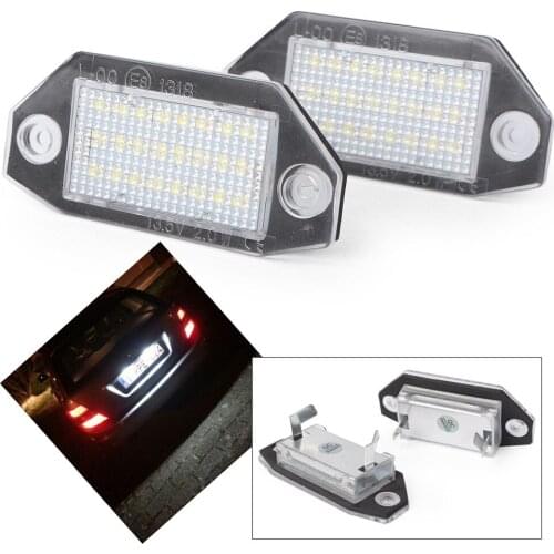 2PCS Car License Plate Light 24-3528-SMD LED Lamp For Ford Mondeo MK3 2000 2001 2002 2003 2004 2005 2006 2007