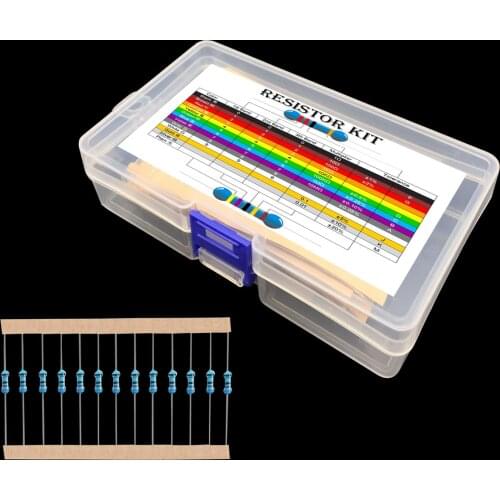 300pcs 600pcs 1/4W Resistance 1% 30 Kind Each 10pcs/20pcs Film Resistor Assorted Kit with box
