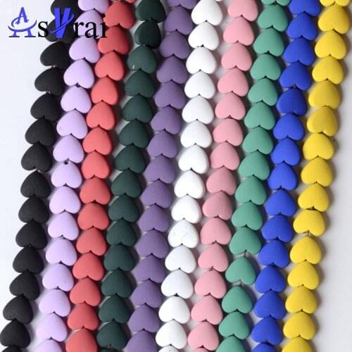 6 mm Natural Stone Heart Shape Rubber Hematite Beads For Jewelry Making Loose Spacer Beads DIY Bracelet Necklace Accessories 15"