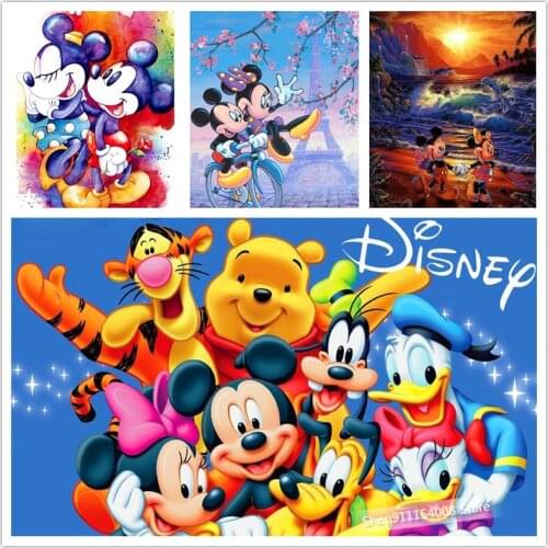 5D DIY Disney Diamond Painting Full Square Cross Stitch Mickey Minnie Diamond Art Embroidery Mosaic Hobby Gift Bead Picture Kits