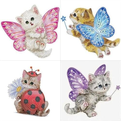 Cute Cat Series DIY 5D Diamond Painting Partially Special-shaped Drill Diamond Painting Creative Home Decoration Gift 30X30cm