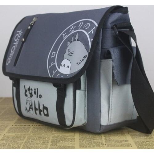 Anime Cartoon Totoro/OPE PIECE Shoulder Bags Sword Art Online Printed Canvas Crossbody Shoulder Messenger Bag