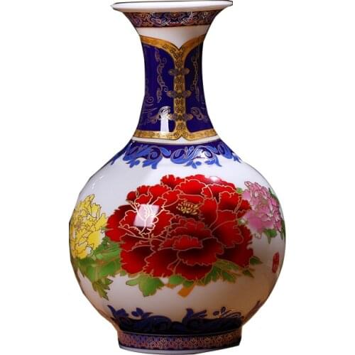 Antique Palace Ceramic Vase Enamel Antique Vase Classical Household Adornment Handicraft Furnishing Articles
