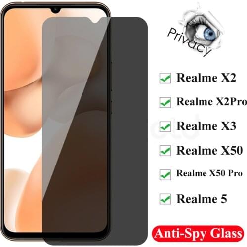Anti-spy Tempered Glass For Oppo Realme X50 pro X2 V5 Anti-Peep Privacy Screen Protector for Realme X3 5 x2 pro Anti Glare film