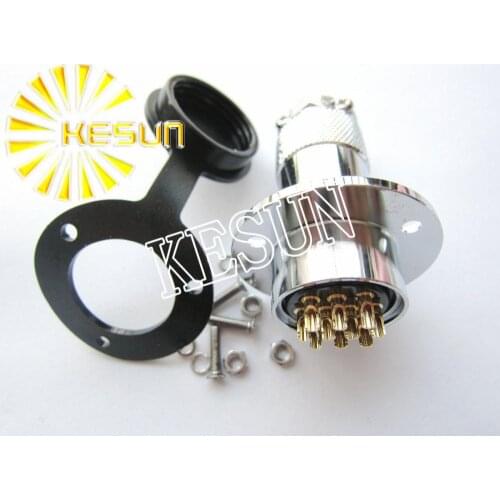 Free Shipping 5pair GX25-10 GX25 10Pin With Flange Male & Female 25mm Wire Panel Connector M25 circular connector Socket Plug