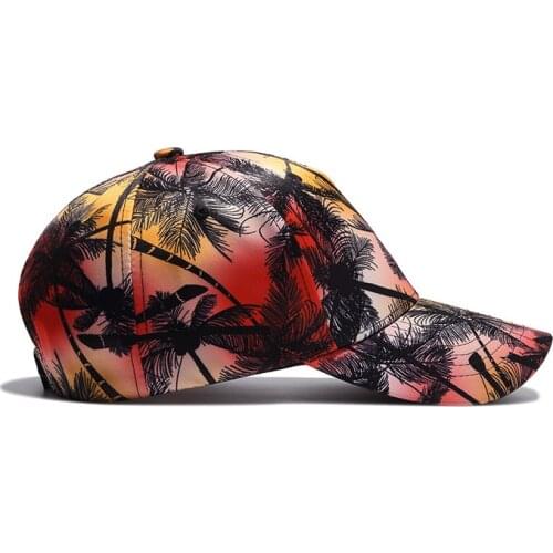 Baseball Caps For Men Trendy Womens Cap Coconut Tree Print Snapback Cap Europe Travel Vacation Hip Hop Hat Male