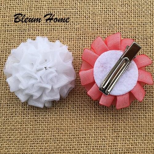 Bleum Home 2pcs 2017 scrunchy Girls Kids Cute Silk lace rose flower Shape Hair Clip Headbands hairpins hairclip hair accessories