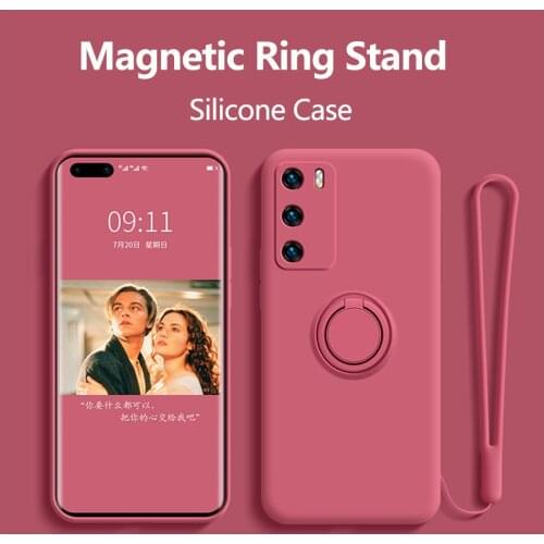 Case For Huawei P40 P30 P20 Pro Lite Case Silicone With Holder Coque For Huawei Mate 30 Lite 20 Pro Nova 6 7 SE 5T Case Cover