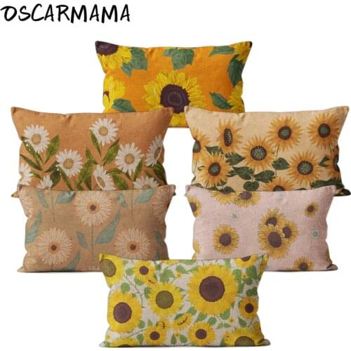 Sunflower Garden Flower Pillow Case 3050 Long Rectangul Cushion Pillowcase Set Gift Sofa Office Chair Car Seat Cover Spring Home