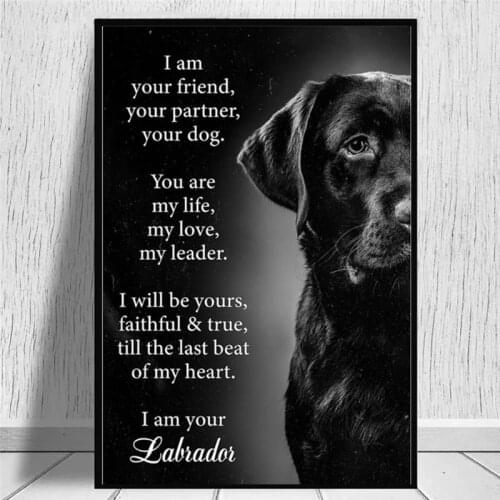 Human Friend Animal Dog Canvas Paintings on The Wall Art Posters Prints Wall Pictures for Living Room Home Wall Cuadros Decor