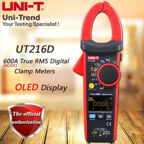 UNI-T UT216D AC/DC 600A True RMS Digital Clamp Meter/Relative Measurement/Temperature Test/Frequency Measurement/VFC/NCV