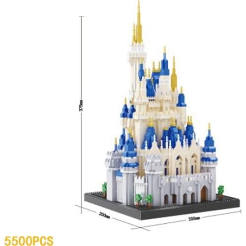 Disney world park micro diamond block Disneyland fairy tale castle model figures brick toy nanobrick collection for kids gift