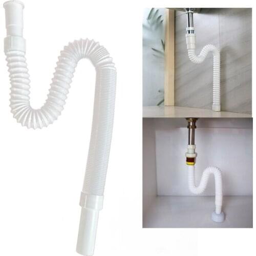 Washbasin Sink Drain Plumbing Flexible Universal Sink Drain Pipe Tube Extender Plastic Head U/S-type Trap Tubing