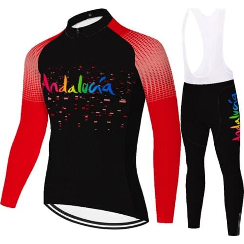 Andalucia Summer Spirng Cyclisme Conjunto Uniforme Equipacion Tricota Maillot Masculino Completo Ciclismo Ropa Ciclismo Hombre