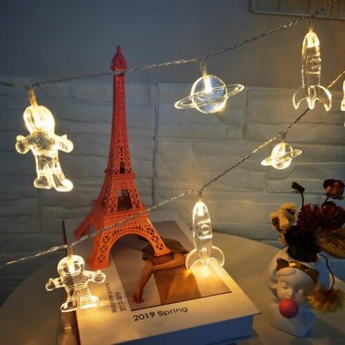 Cartoon LED String Lights Astronaut Led Light for Children Cute Creative Holiday Indoor Decoration Fashion Planet Decors Luces