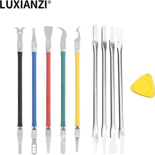LUXIANZI 5 in 1 IC Chip Repair Thin Tools Set Glue Burin To Remove For Phone Computer CPU NAND Repair Metal Blade Remover