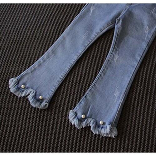 2018 New Autumn Item Girl Flare Jeans Pant Fashion Denim Pant