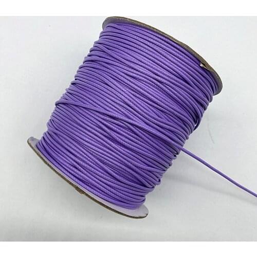 New 0.5 0.8 1.0 1.5 2.0mm Light Purple Waxed Cord Waxed Thread Cord String Strap Necklace Rope Beads for Jewelry Making