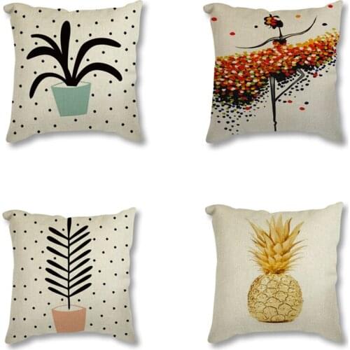 Simple creative geometry cushion linen cotton seat cushion home decor pillow decorative Sofa throw pillows 45x45cm