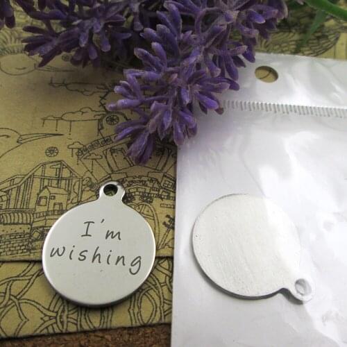 20pcs--" i'm wishing "stainless steel charms more style for choosing DIY Charms pendants for necklace