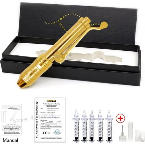 Portable Gold Hyaluronic Injection Pen High Pressure Acid Micro Gun for Anti-wrinkle Skin Rejuvenation Lips Lifting Lip Atomizer