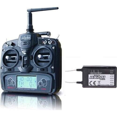 Walkera DEVO 7 Remote Controller Radio 2.4 GHz 7 Channel DSSS Model RC Transmitter RX701 Receiver for FPV RC Racing Quadcopter