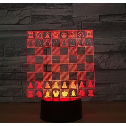 Chess Chessboard Home Decoration 3d Night Light Lovely 7 color change 3D Lamp Christmas decorations gift for baby room lights