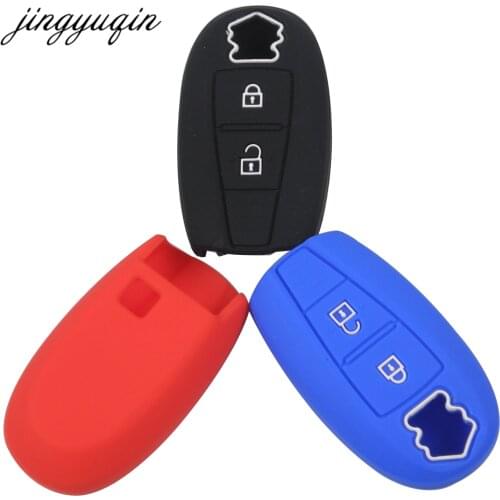 Jingyuqin Silicone Cover Smart Key Case For Suzuki Swift Kizashi SX4 S-Cross Car Keyless Fob Set Skin Holder Protection