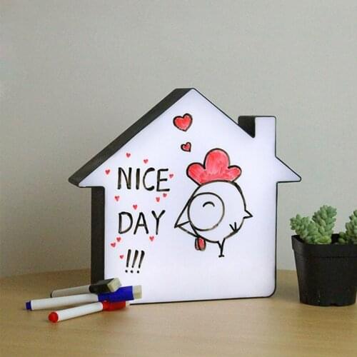 Swan Shape LED Message Lightbox Night Light Box Hand Writing Table Lamp for Kids Bedroom Decoration Lighting Lamp Accessories