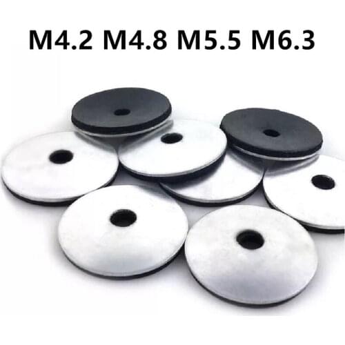 200PCS M4.2 M4.8 M5.5 M6.3 304 Stainless Steel Water Stop Gasket Waterproof External Hexagon Drill Tail Screw Gasket