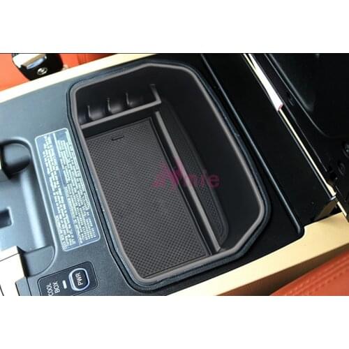 Thicken Interior Console Central Armrest Storage Box Container Organizer Car Styling 2007+ For Lexus LX570 LX 570 Accessories