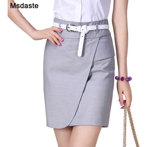 Women Skirts Belted Formal Pencil Skirt With Belt New Bodycon Slim Elegant Office Lady Saias Femme Faldas De Mujer Woman Skirt