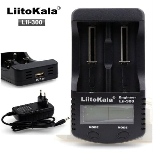 LiitoKala Lii-300 Digital 18650 26650 18350 10440 18500 Charger LCD Display Battery capacity test carregador bateria charger