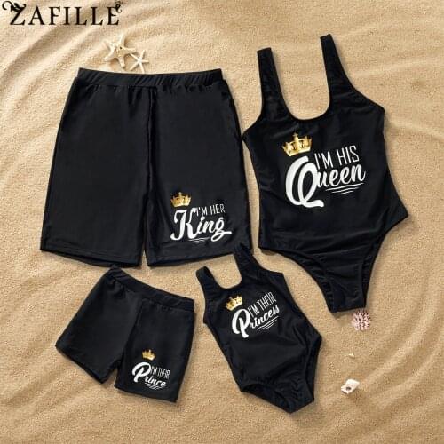 ZAFILLE Womens Swimwear 2021 Girls' Swimsuit Kids Swimsuit Letter Boys Swimsuit Family Swimsuit Mother Daughter