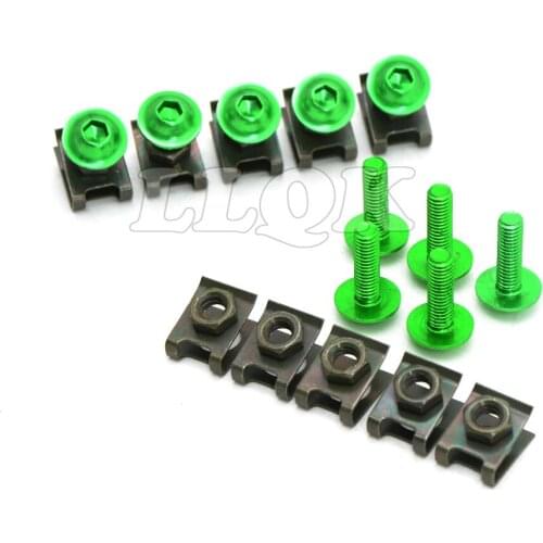 10pcs 6mm CNC Motorcycle Fairing body work Bolts Screws For kawasaki zx-6r zx9r zx-10r zx-12r ZZR600 ZXR400 Z750S ER-5 ZR750