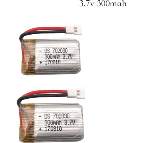 2pcs/lot 3.7V 300mAH Lipo Battery For E55 FQ777 FQ17W Hubsan H107 Syma X11C Udi U816 U830 RC helicopter 3.7V 300 mAH MX2.0 plug
