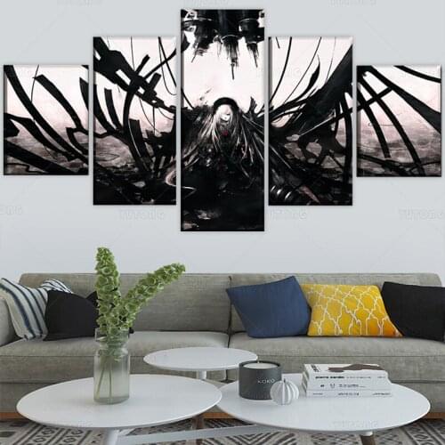 5 Panels High Quality Canvas Printed Wall Art Anime Rozen Maiden Painting Modern Home Decorative Artwork Pictures Framework