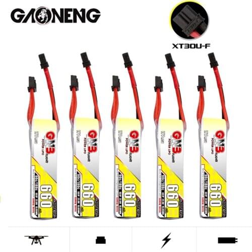 5Pcs/Set Gaoneng GNB 660mAh 6S 22.8V 90C/180C HV LiPo Battery With XT30U-F Plug for FPV Drone RC Helis Parts