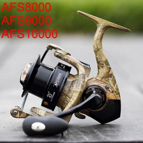 AFS8000 8000 9000 10000 Camouflage Super Large Fishing Reel Lieyuwang 690g Steel Bearings 4.1:1 Towing 8-12Kgs with 2 Line Cups