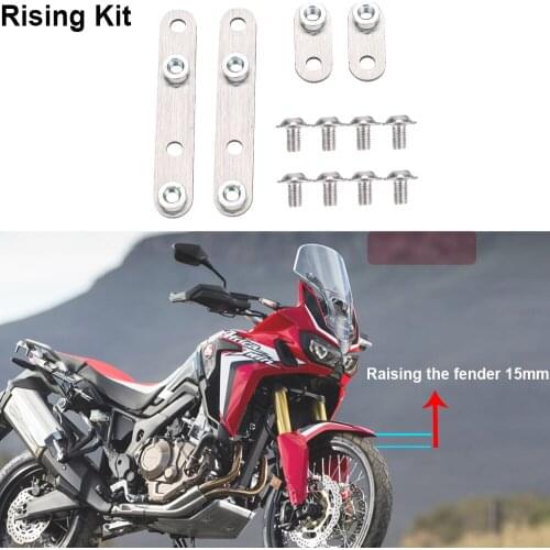 For Honda CRF1000L Africa Twin ADV Motorcycle Adjustable Front Fender Riser Mudguard Lift Bracket Rising Kit Up 15mm 2016-2019