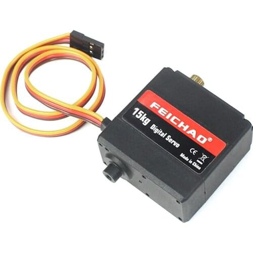 Dual Ball Bearing Robot Servo 15kg 180°/270°/360° Metal Gear Digital Servo with Long and Short Straight Bracket Holder