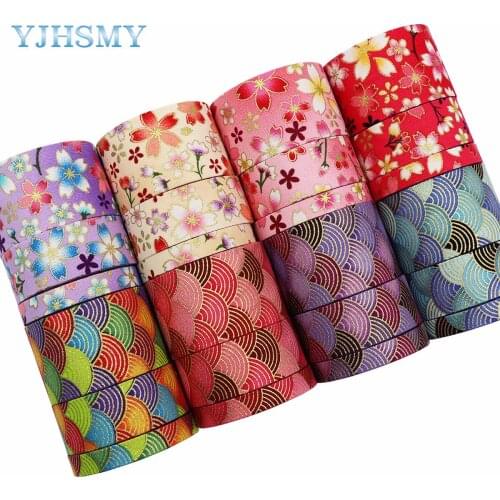 Double-Sided Colorful Flowers Cloth Ribbons 5 Yards M-21510-512 DIY Crafts Hairclip Apparel Accessories and Sewing Decorations